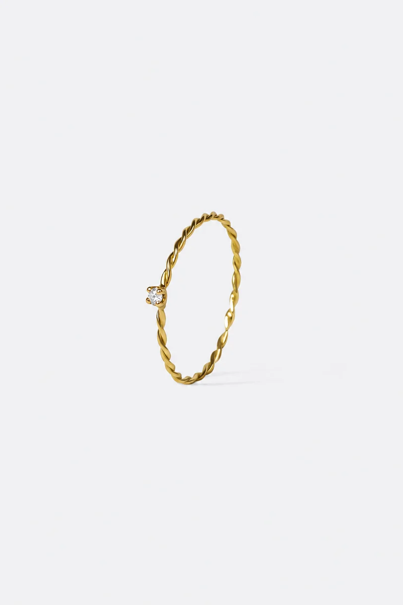 ANNEAU OLYMPE TORSADE SERTI DIAMANT