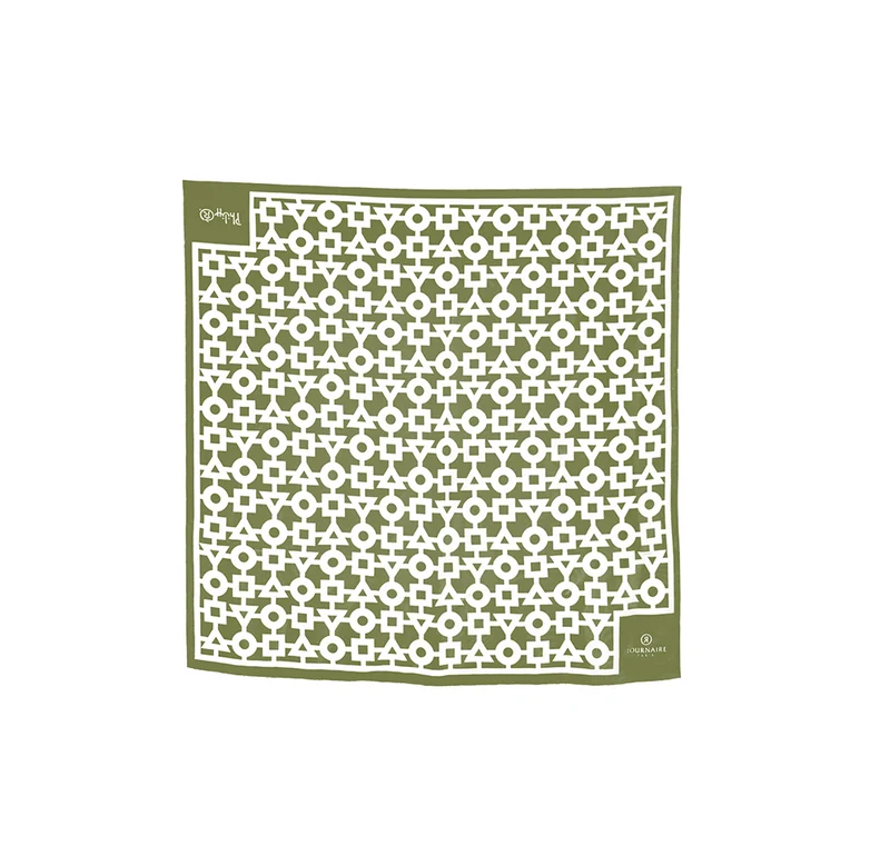 Carré alchimie kaki 45cm en soie