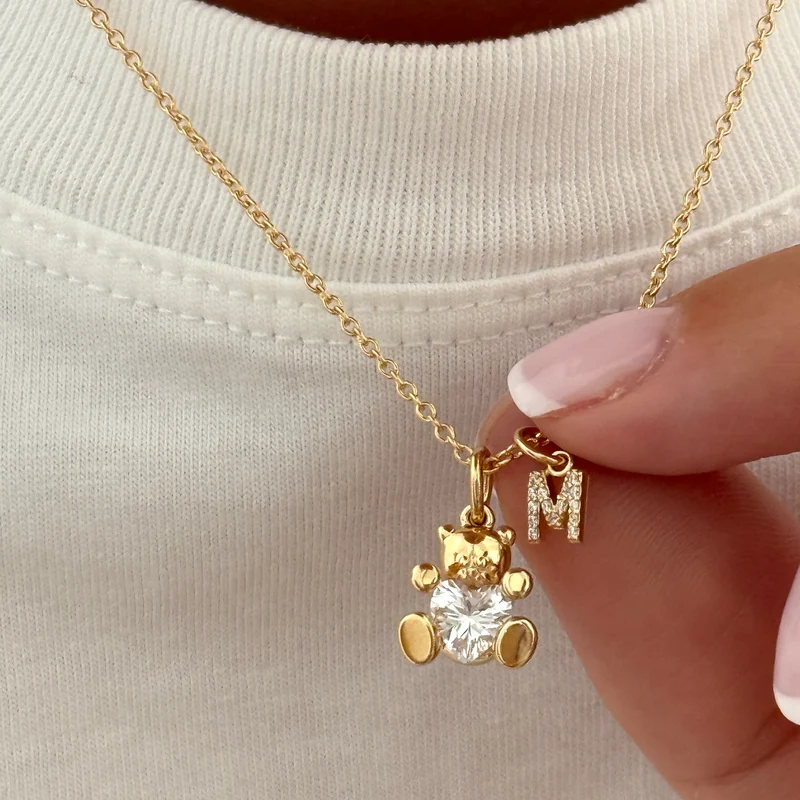 Collier "Ourson initial" plaqué or