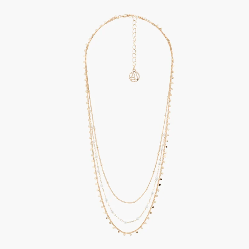 Collier 3 rangs avec perles