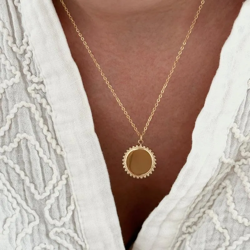 Collier "Médaille" acier doré