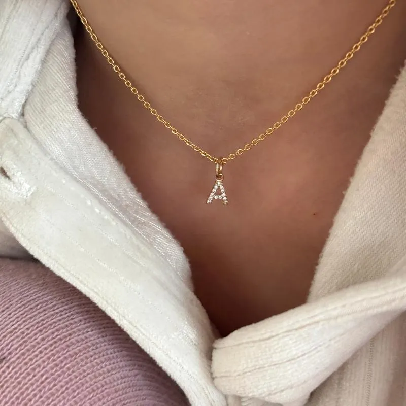Collier "Lettre" enfant plaqué or