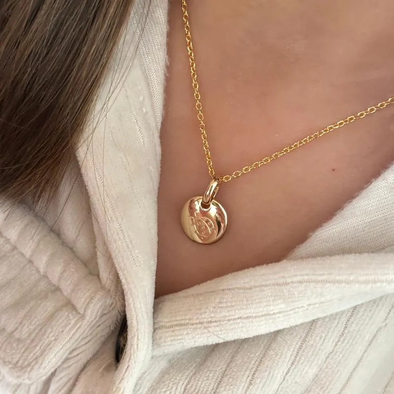Collier "Mini médaillon" enfant plaqué or