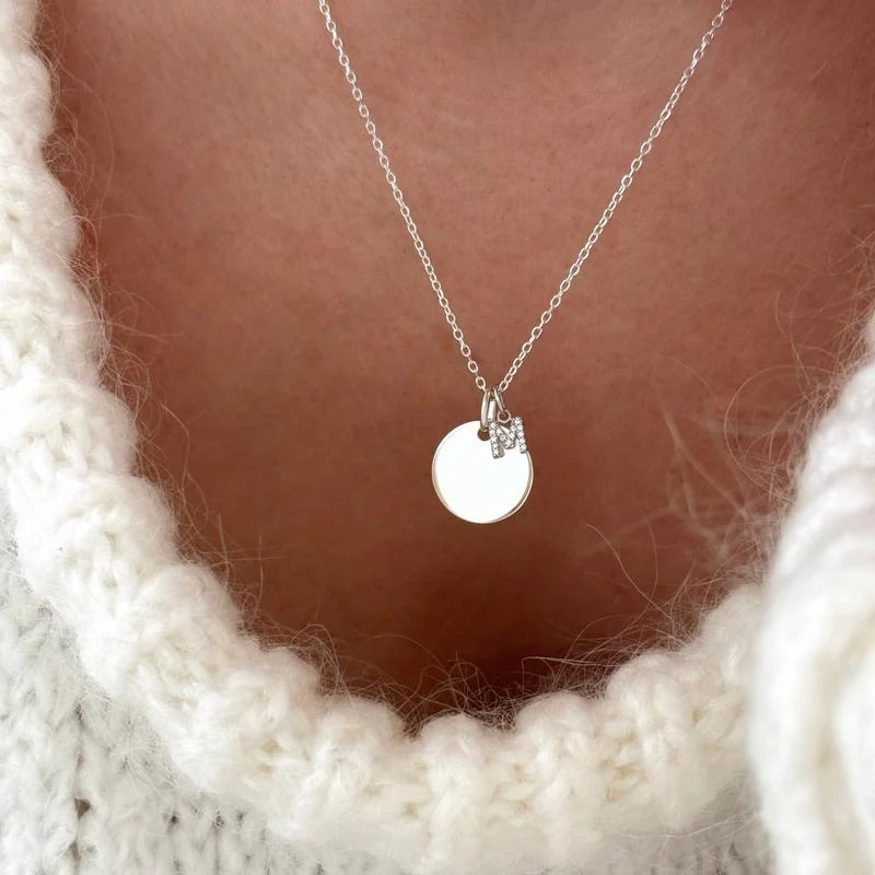 Collier "Médaille initial" argent