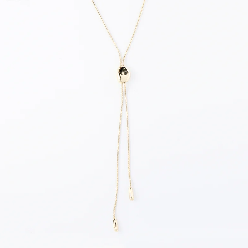 Collier Y galet coulissant - Collection Recyclée