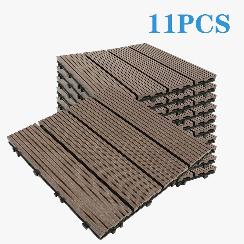 Dalles terrasse clipsables composite 30x30 cm lot 11