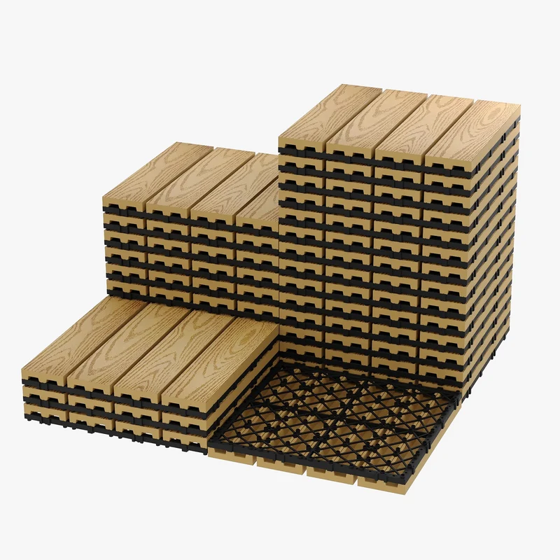 Dalles terrasse clipsables effet bois 30x30 extérieur intérieur