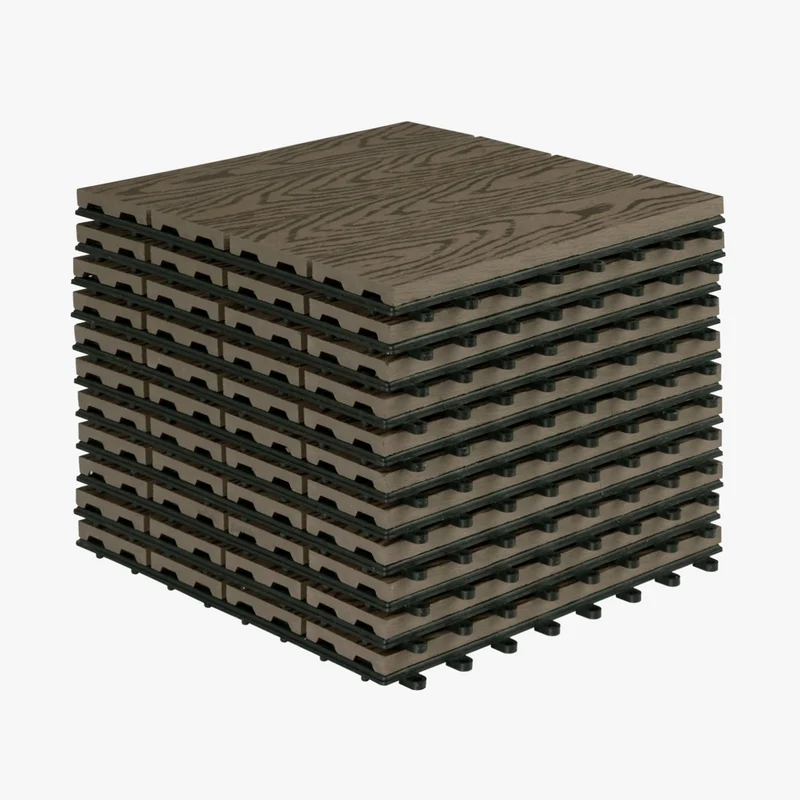 Lot 11 dalles terrasse clipsables wpc 30x30 bois