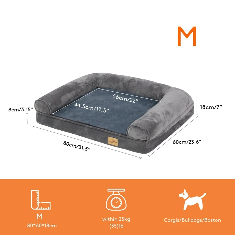 Lit Orthopédique pour chien XL – Mousse Épaisse & Bords Rembourrés