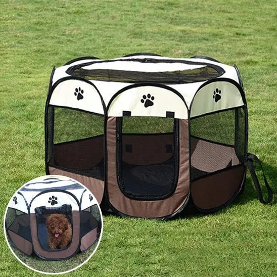 Tente Pliable pour Chien – Enclos Octogonale Portable et Aéré