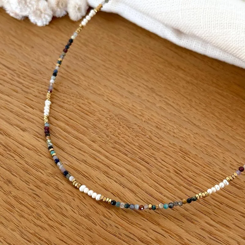 Collier "Dalia" tourmaline acier