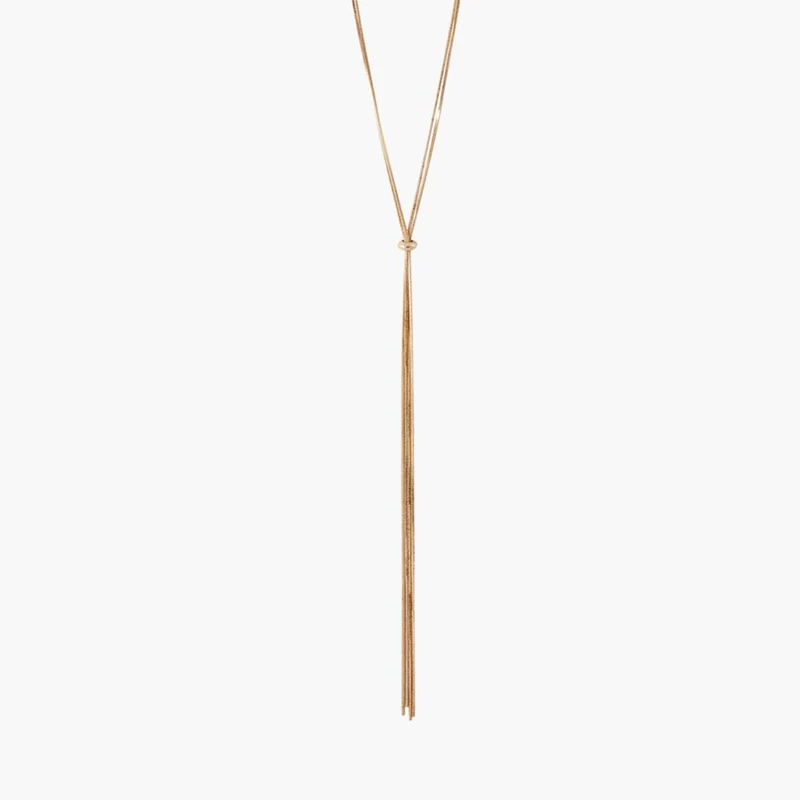 Collier sautoir chaîne dorée