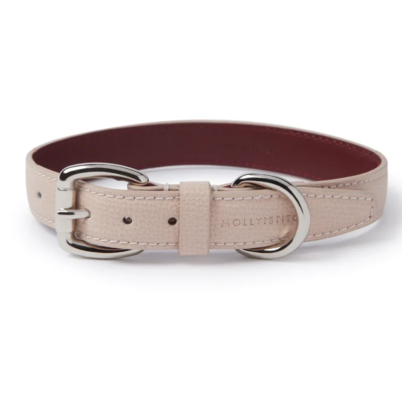 Sellerie Teckel Collier Cuir Toscan Rose