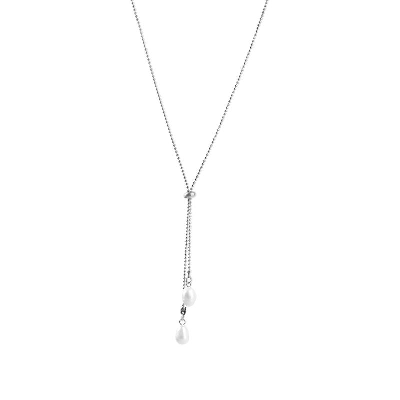 Barbro - Collier lasso en perles en acier inoxydable