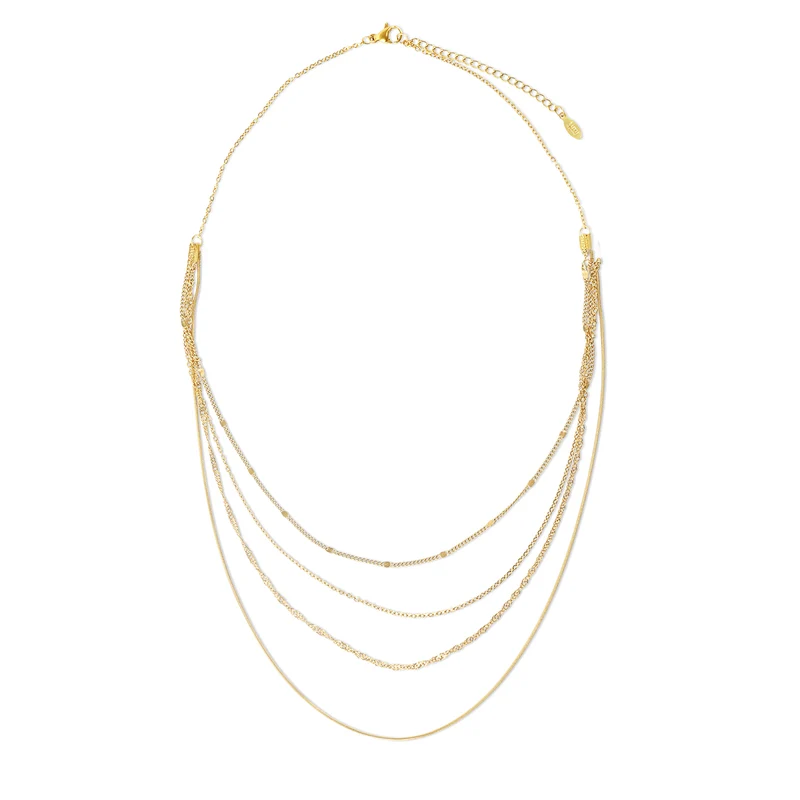 Abida - Collier multi-chaînes en acier inoxydable