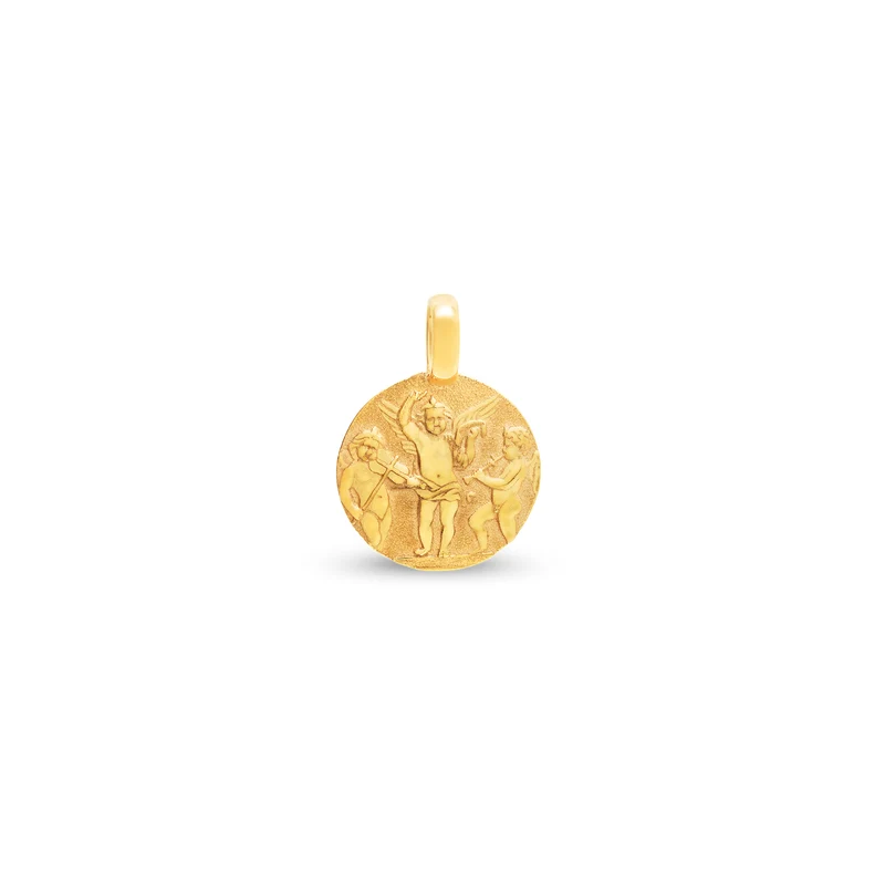 Médaille anges musiciens baby en or