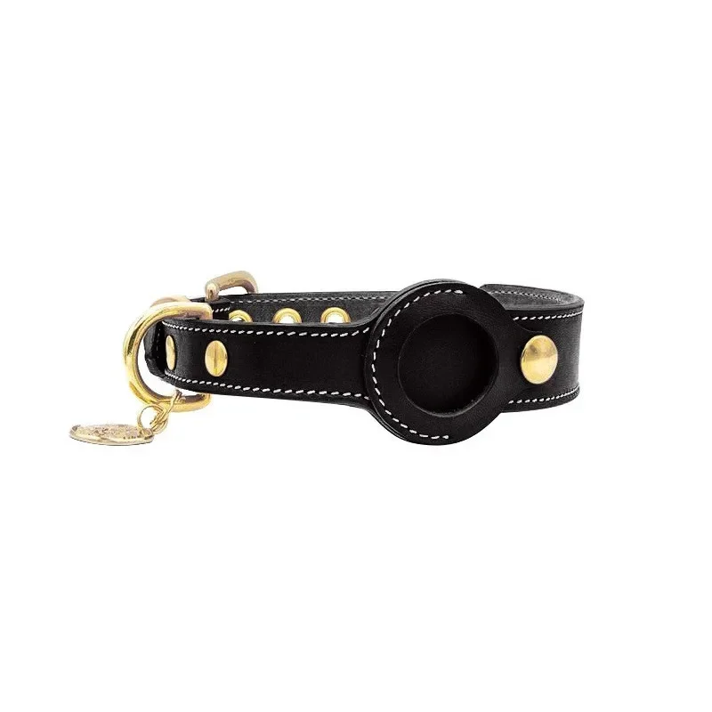Collier AirTag pour chien en cuir – Sécurité et élégance en promenade