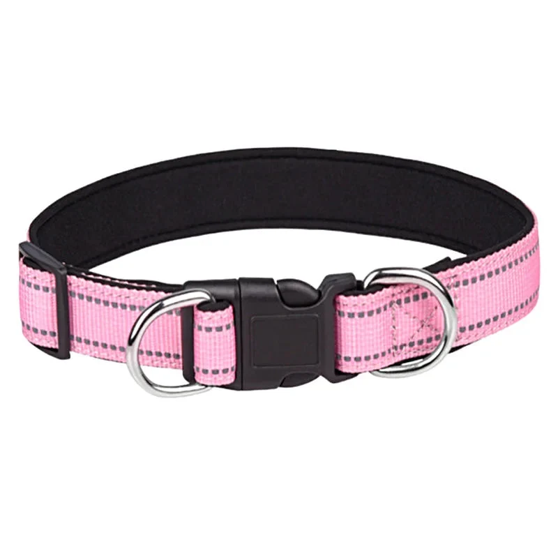 Collier réfléchissant pour chien moyen ou grand – rembourré, réglable et anti-choc