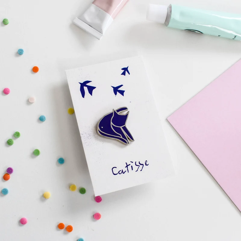 Pin's chat Henri Catisse Nu Bleu