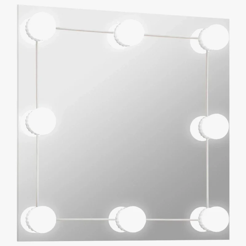 miroir mural carré avec lumières led pour décoration intérieure