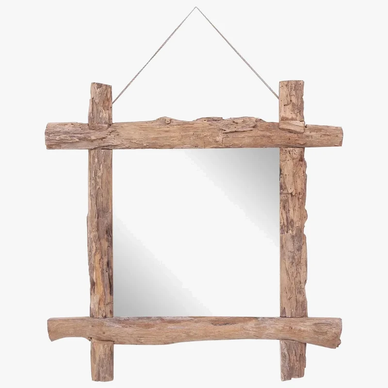 miroir en bois massif décoration murale en rondins naturels