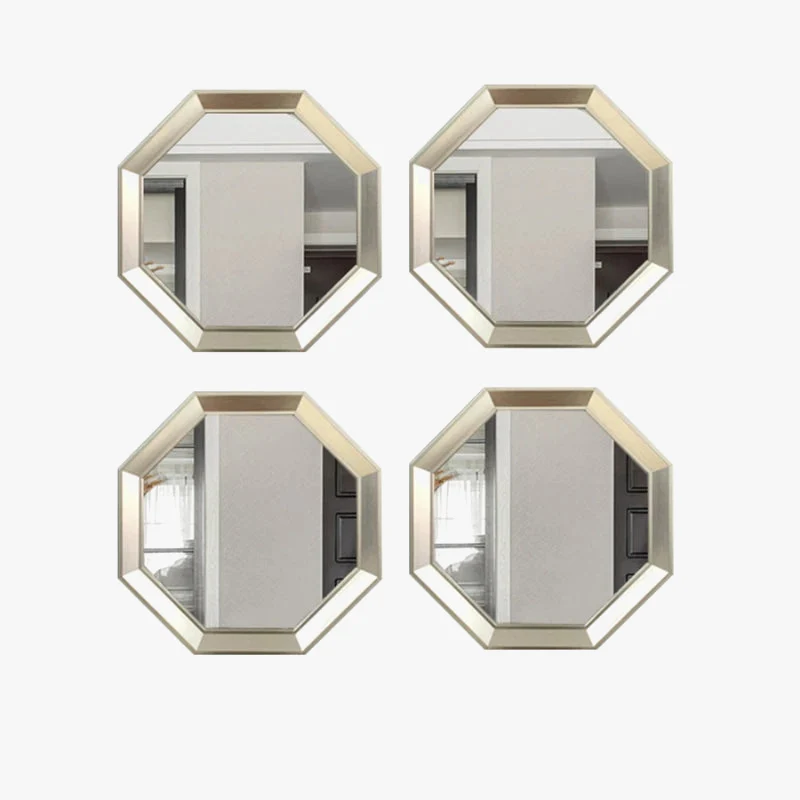 miroirs décoratifs hexagonaux en métal pour décoration esthétique