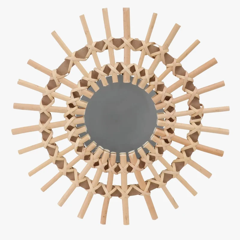 miroir décoratif en rotin tissé pour une touche naturelle