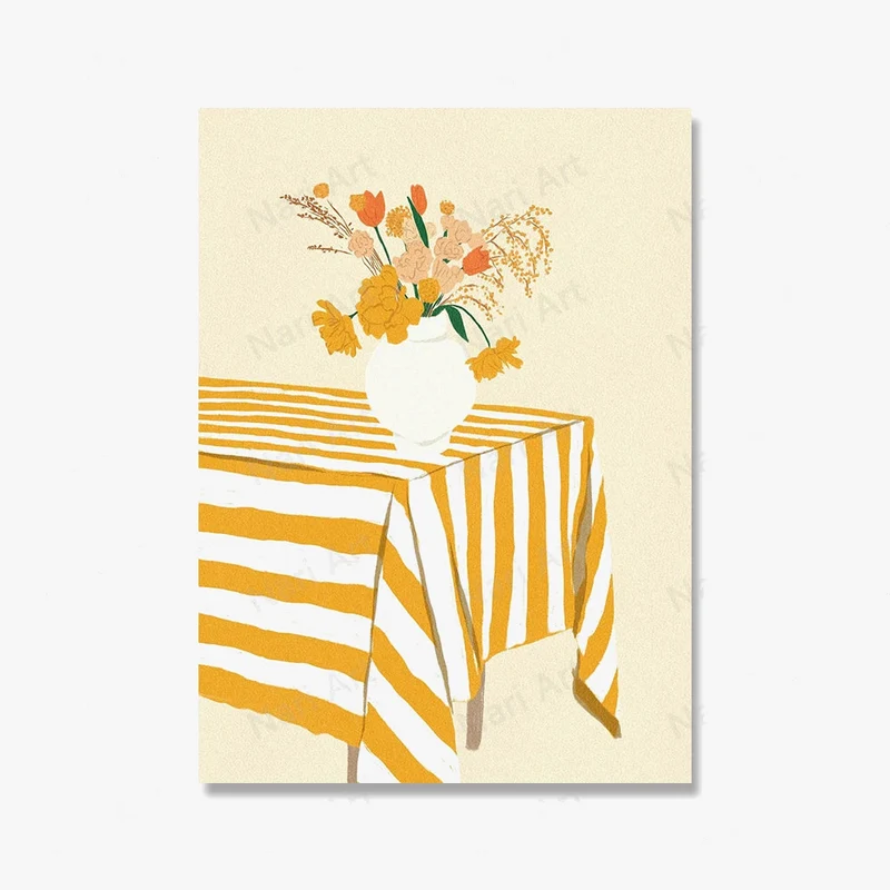 affiche murale fruits citron été sous les palmiers décoration nordique