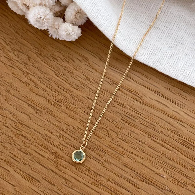 Collier "Lee" vert plaqué or