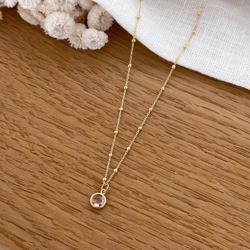 Collier "Lee" blanc plaqué or
