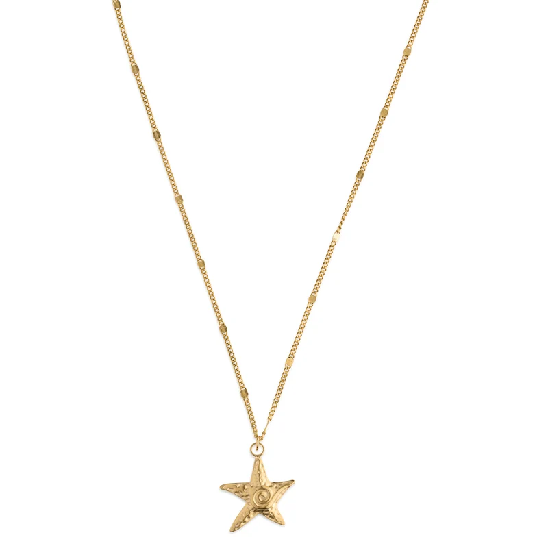 Moss - Collier pendentif étoile de mer en acier inoxydable