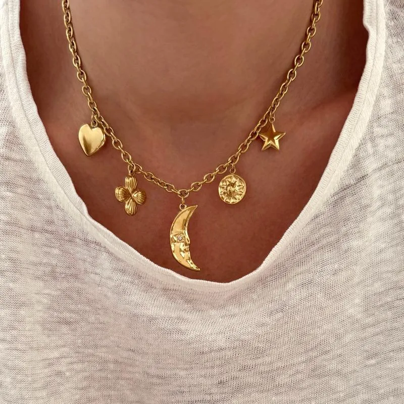 Collier "Moon" acier