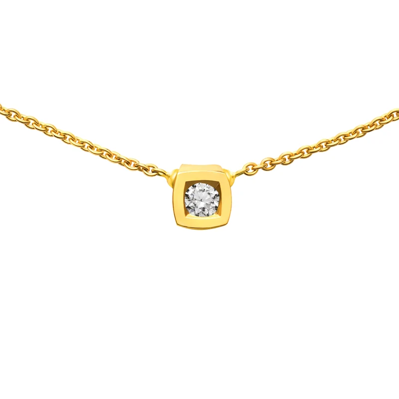 Collier Simplicité coussin en or et diamant