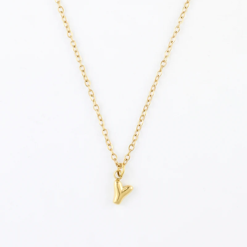 Collier à pendentif lettre Y acier inoxydable