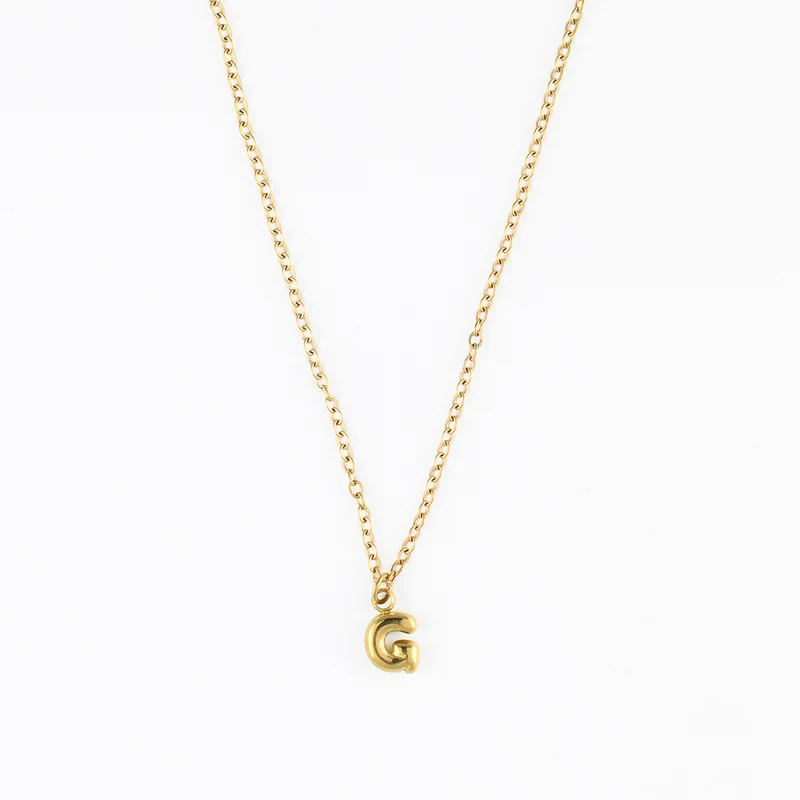 Collier à pendentif lettre G acier inoxydable