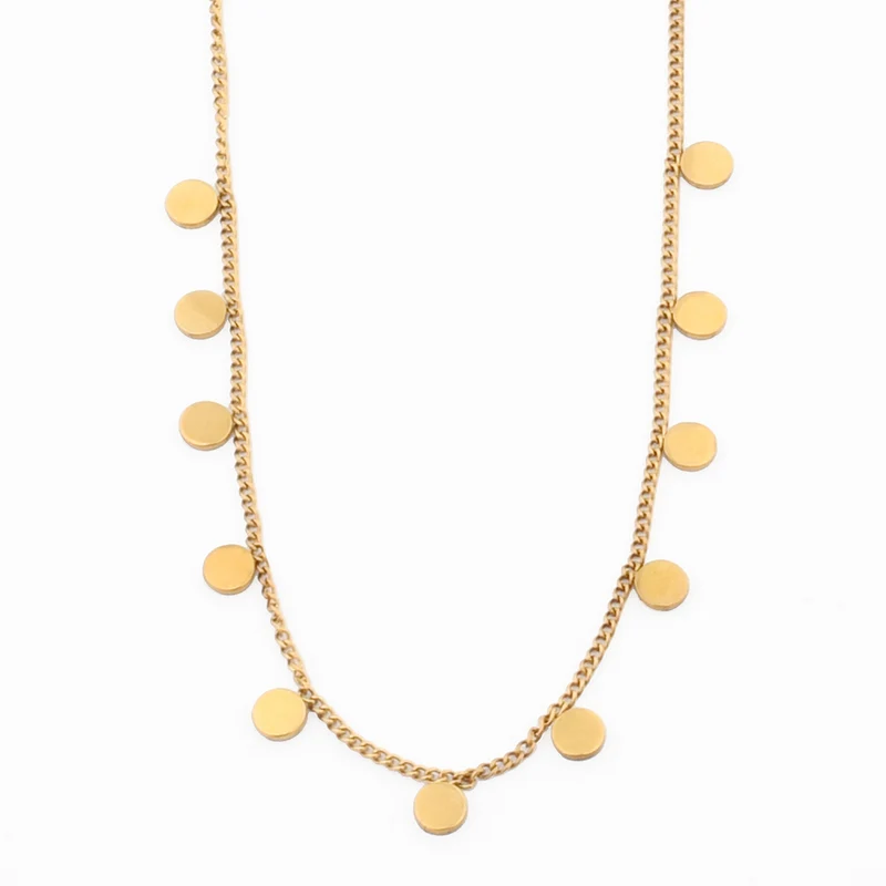 Collier chaîne à pampilles en acier inoxydable