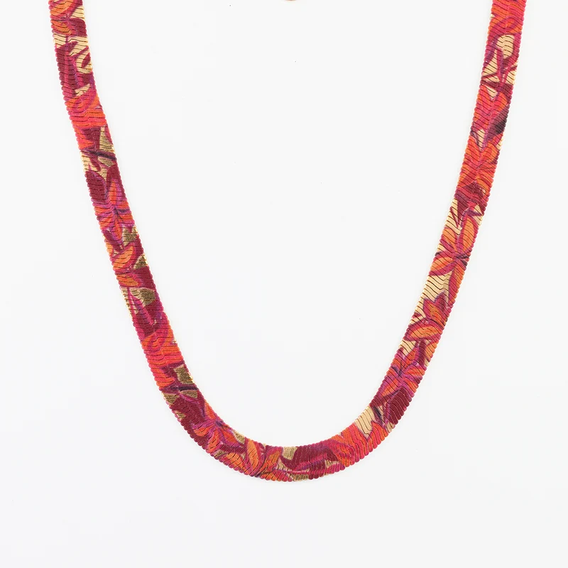 Collier chaine serpent Balagane à imprimé floral