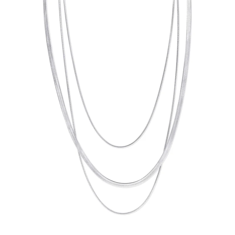Matilde - Collier à triple chaîne en acier inoxydable