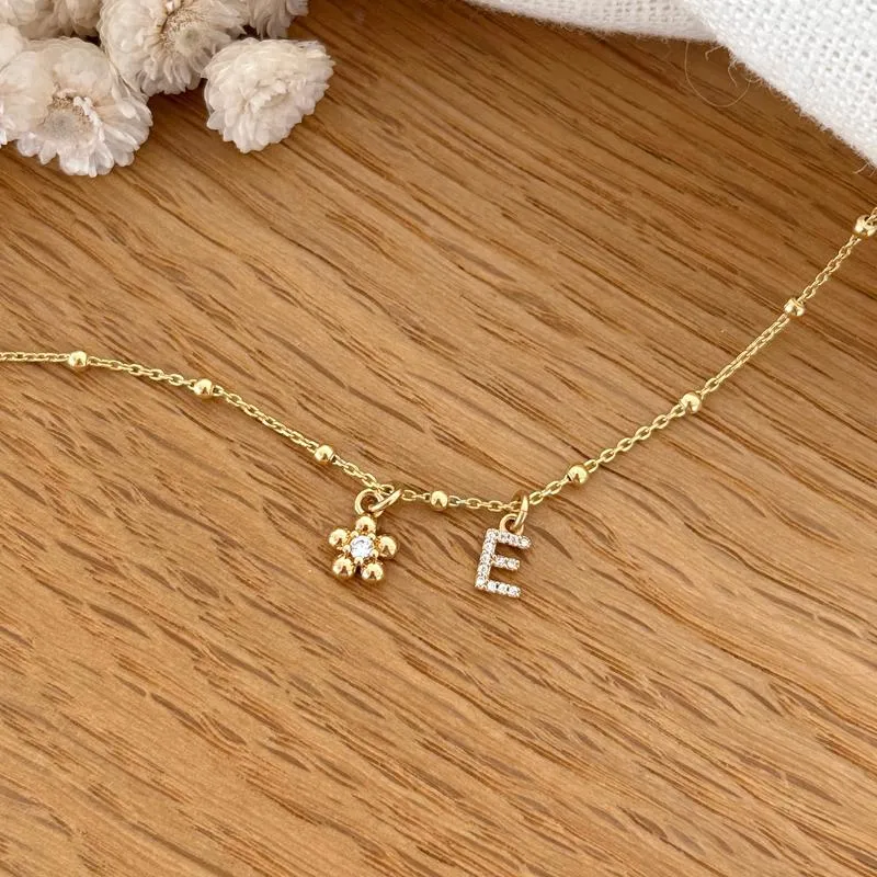 Collier "Luce" fleur plaqué or