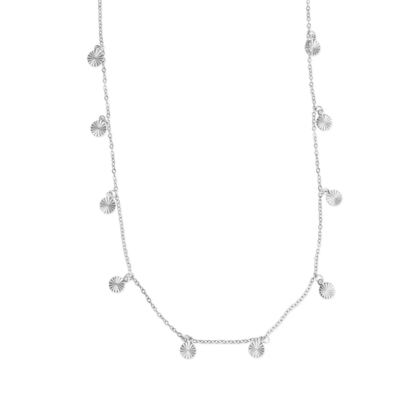 Collier Pendentif Coin Liv en Acier Inoxydable