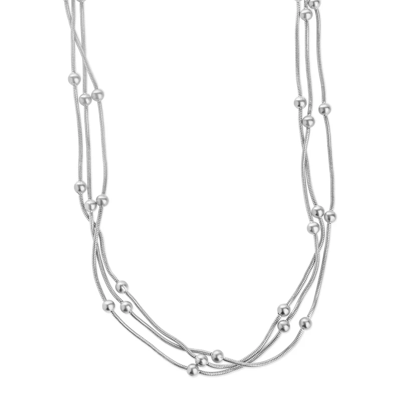 Oda - Collier à plusieurs rangs de perles en acier inoxydable