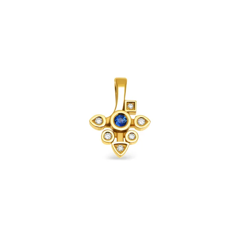 Pendentif Daisy small saphir et diamants