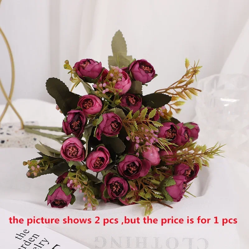 fleurs artificielles en soie bouquet de camélia décoratif