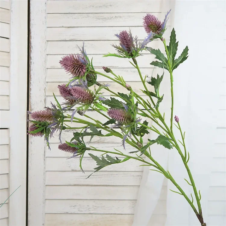 fleurs artificielles décoratives houx de mer rose violette