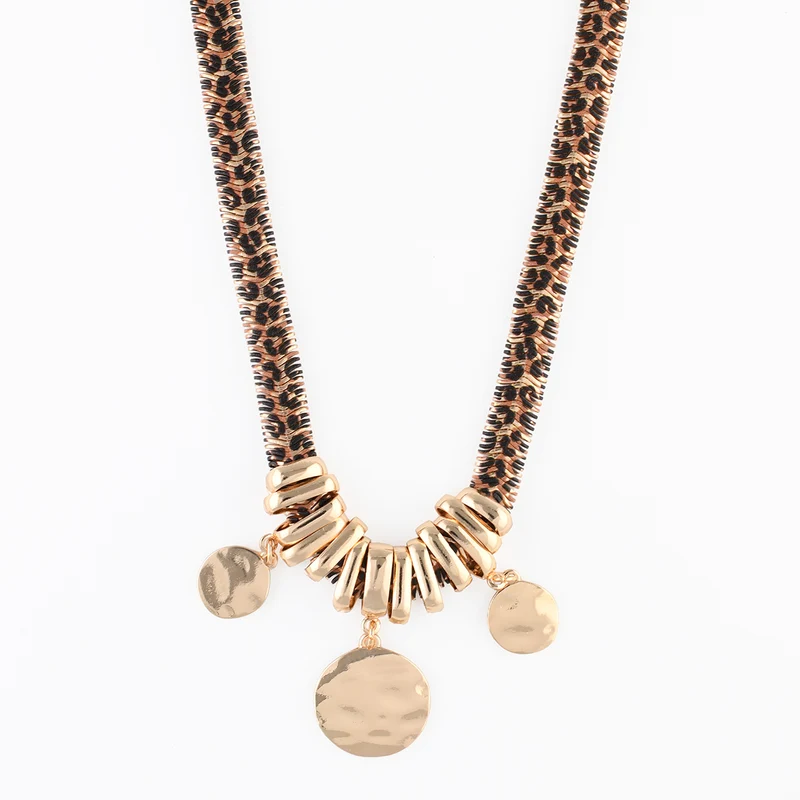 Collier chaine serpent Balagane à imprimé tacheté et pampilles