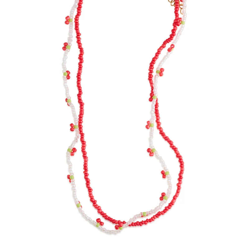 Leonie - Collier double en perles de cerise