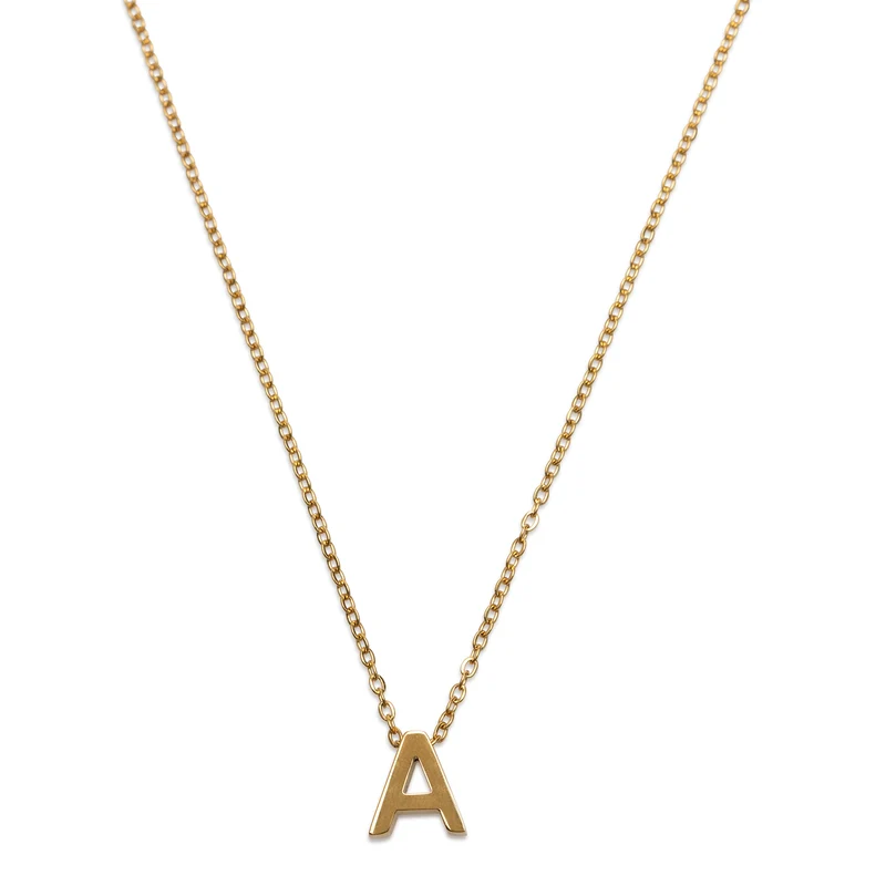 Viola - Collier Lettre Acier Inoxydable Or