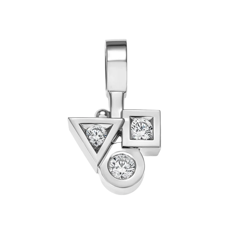 Pendentif Trilogie Cubisme diamants en or Tournaire
