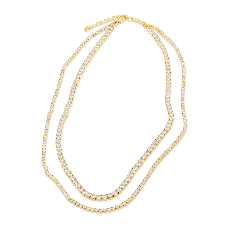 Melina - Collier en cristal en acier inoxydable