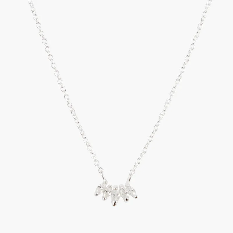 Collier pétales zirconium Argent Garanti